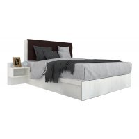 Pat Tapitat LEX 120 cu 2 noptiere, Decor 8508 / Kronos 06